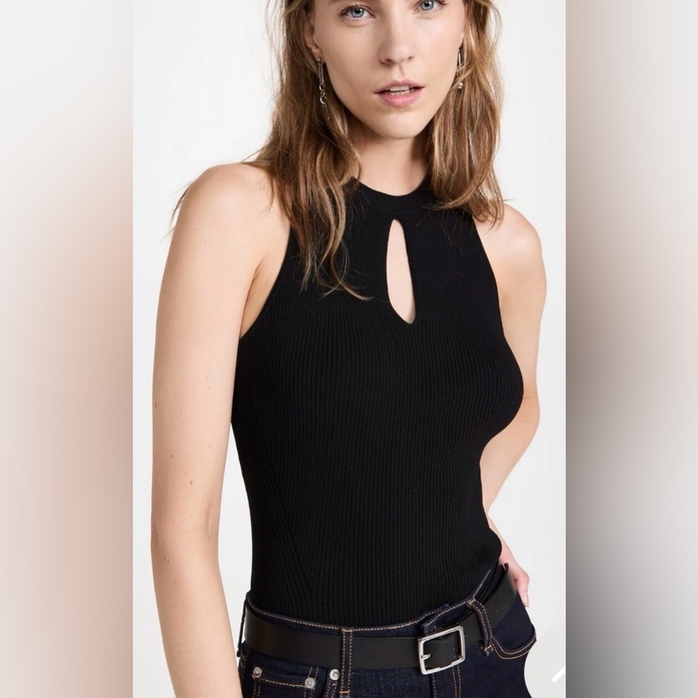 NWOT Rag & Bone Sleeveless Ribbed Tank Top Size Small Black